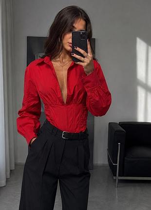 Червона корсетна-сорочка від zara