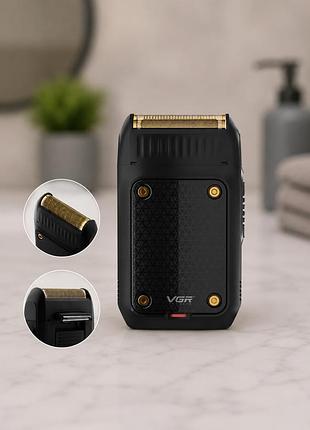 Чоловіча електробритва vgr v-353 usb / акумуляторний шейвер / портативна бритва шейвер для сухого гоління