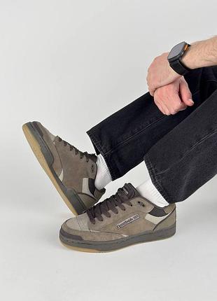 Мужские кроссовки reebok club c brown 2