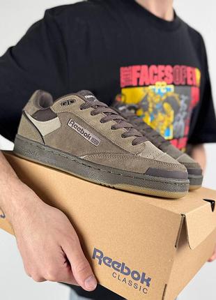 Мужские кроссовки reebok club c brown 3