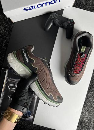 Чоловічі кросівки salomon xt-slate brown zx 700 hd gtx black