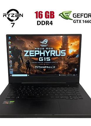 Игровой ноутбук б-класс asus rog zephyrus ga502du / 15.6" (1920x1080) ips / amd ryzen 7 3750h (4 (8) ядра по 2.3 - 4.0 ghz) / 16