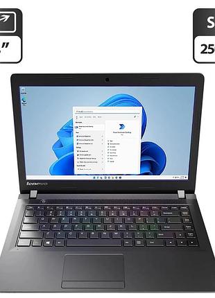 Ноутбук lenovo ideapad 100-14iby / 14" (1366x768) tn / intel celeron n2940 (4 ядра по 1.8 - 2.2 ghz) / 8 gb ddr3 / 250 gb ssd /