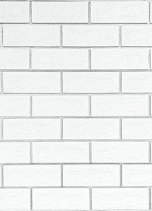 Панель стеновая 700х700х4мм белый кирпич с серебром sw-00001502