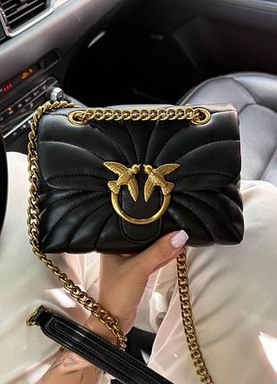 Pinko love bag puff butterfly quilt black/gold [оригинальная коробка]