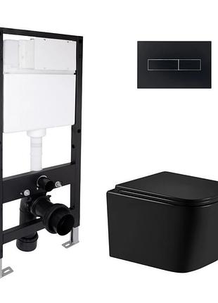 Готовое решение qtap для ванной комнаты: подвесной унитаз crow ultra quiet 485x340x290 + комплект инсталляции standard (линейная