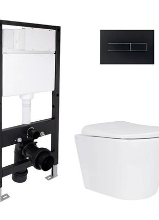 Готовое решение qtap для ванной комнаты: подвесной унитаз scorpio ml ultra quiet 490x365x325 + комплект инсталляции standard