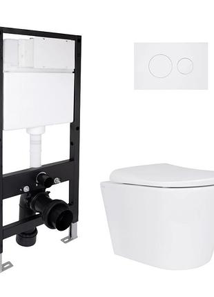 Готовое решение qtap для ванной комнаты: подвесной унитаз scorpio ml ultra quiet 490x365x325 + комплект инсталляции standard