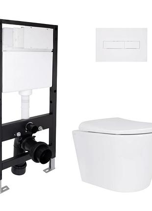 Готовое решение qtap для ванной комнаты: подвесной унитаз scorpio ml ultra quiet 520x365x365 + комплект инсталляции standard