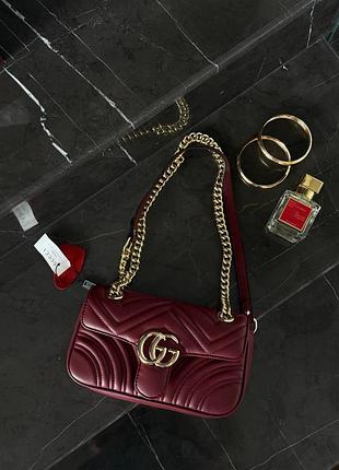 Gucci marmont mini shoulder bag red/gold [оригинальная коробка]