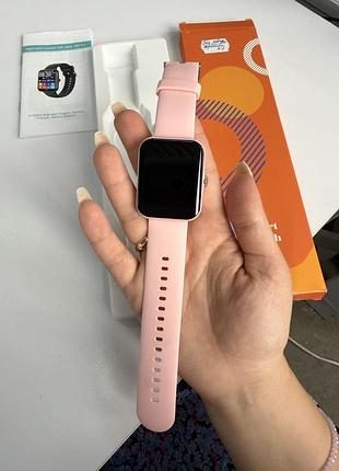 Умные часы s80 smart watch bluetooth, розовые, легкие б/в, без зарядки
