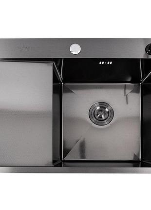 Кухонная мойка cm 65*50 r pvd черная valeso handmade décor 3.0/1.0
