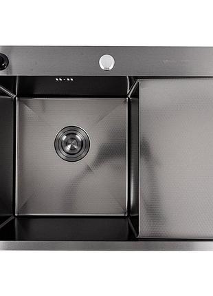 Кухонная мойка cm 65*50 l pvd черная valeso handmade décor 3.0/1.0