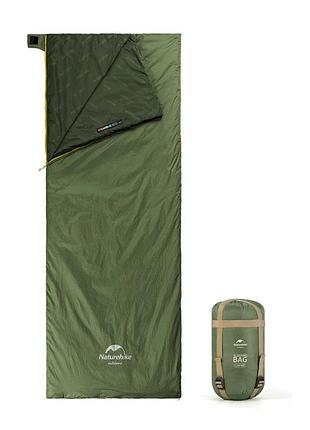 Спальний мішок naturehike lw180 mini nh21msd04, лівий, xl, темно-зелений