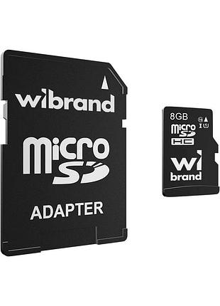 Карта пам'яті microsdhc (uhs-1) wibrand 8gb class 10 (adapter sd)