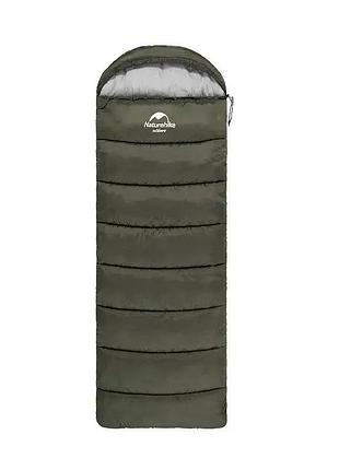 Спальник з капюшоном naturehike u350s nh20msd07, (-3°c), правий, темно-зелений