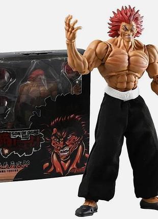 Колекційна рухлива фігурка ханма юджиро hanma yujiro baki son of ogre 18 см — аніме action figure баки син огра для колекції