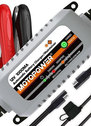 Автоматичний зарядний пристрій для акумуляторів motopower mp00205b 12v 1a (товар з вітрини)