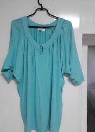 Bonita 
42,/xl/50
жіноча блуза з короткими рукавами
блакитного кольору
95% віскоза
5% еластан
ідеальний стан