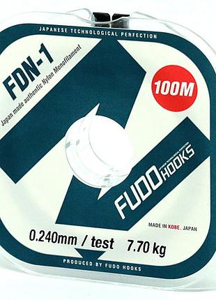 Леска fudo fdn-1 100м 0.24мм 7.7кг прозрачная для спиннинга, фидера и поплавочной ловли (fhfdn0240)