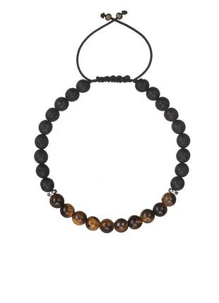 Браслет из вулканического камня и тигрового глаза 4774