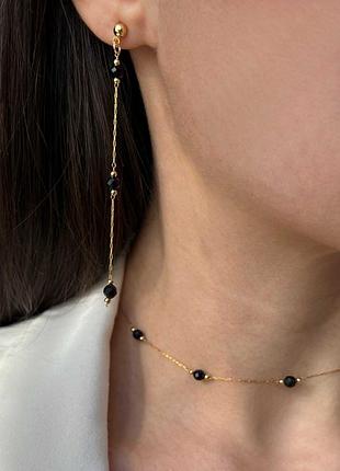 Серьги с натуральным агатом 5659
