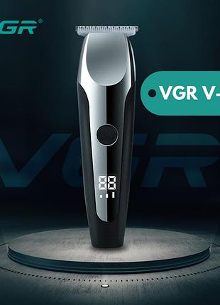 Машинка для стрижки волосся vgr v-059, професійна бездротова машинка з led-дисплеєм, тример, 6 насадок