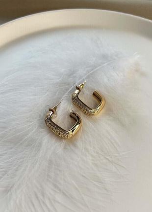 Сережки бижутерия с фианитами 5399