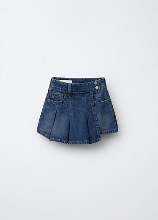 Шорти на дівчинку джинсові з клапаном сині zara 13/14 (164 см)