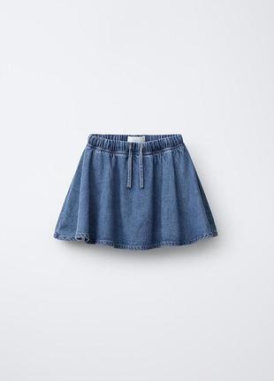 Юбка с шортами джинсовая клеш на девочку zara
