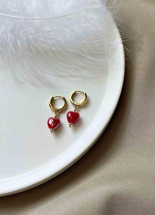 Сережки із серцем 5278