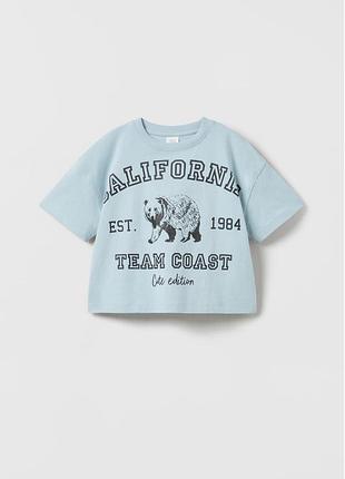 Футболка бренд zara блакитна