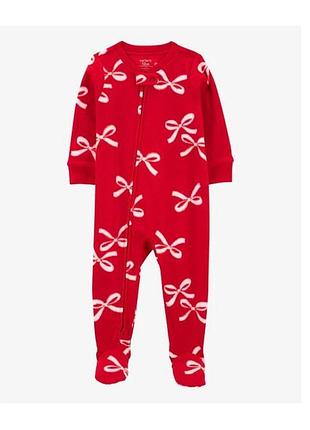 Пижама флисовая человечек слип carters красный
