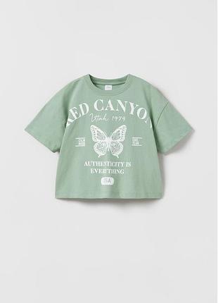Футболка зеленая бренд zara 6/7 (120)