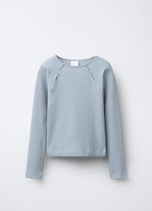 Лонгслів на дівчинку в рубчик вкорочена модель zara