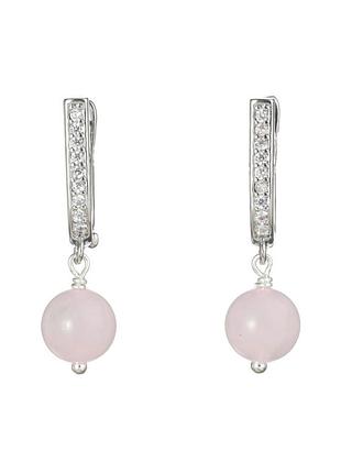 Серьги с розовым кварцем 5163