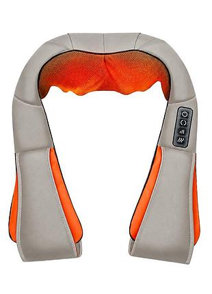 Роликовый массажер для шеи и плеч lesko massager of neck kneading beige + orange
