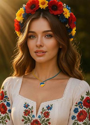 Чокер україна з підвіскою серце 5044