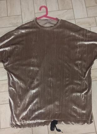 Коротке велюрове плаття футболка zara l