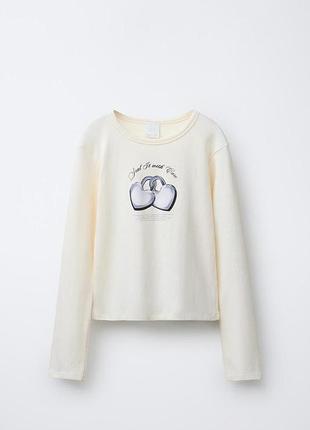 Лонгслив на девочку в рубчик укороченная модель zara 6/7 (122 см)