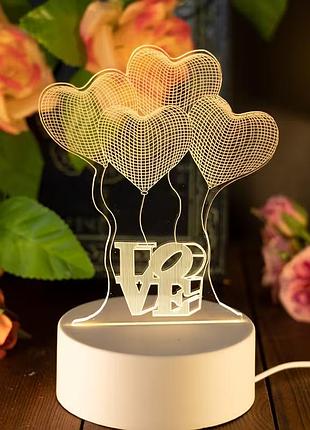 3d нічник "кохання" love
