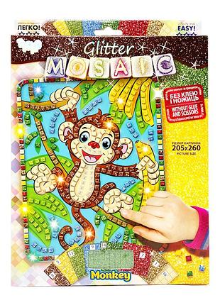 Креативное творчество "блестящая мозаика: monkey" бм-02-03, 20.6х26 см