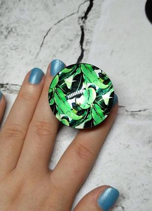Попсокет держатель для телефона листья glass