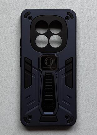Xiaomi redmi note 15 pro 4g чохол armor magnetic blue протиударний, синій, матовий пластик з ніжкою підставкою