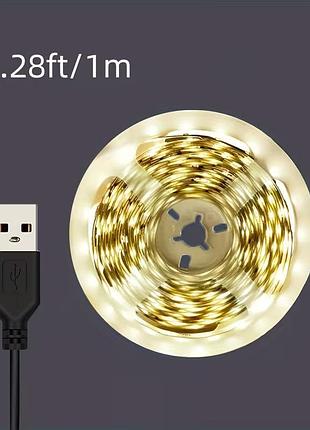 Usb-живлення led стрічки 1 м, колір білий тепло-білий