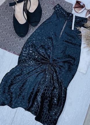 Новий літній топ asos m сатиновий топ з відкритою спиною чорний топ з леопардовим принтом