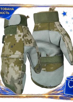 Dm зимові рукавиці kiborg специфікація 2.2 softshell піксель для військових рибалок мисливців теплі ру spe|lz