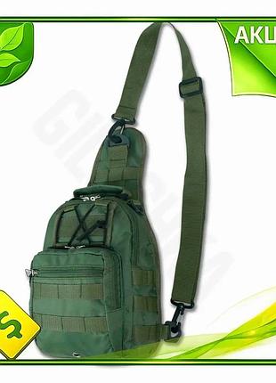 Ve сумка через плечо kiborg new version с molle-системой хаки для городского использования и полевых у n6w_ver