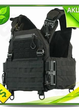 Ve плитоноска kiborg gu генер.2 new version чорна бронезахист для військових із molle кріпленнями та в n6w_ver