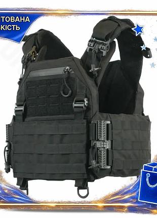 Dm плитоноска kiborg gu специфікація 2.2 ген.2 чорна бронезахист для військових з molle системою та шв spe|lz